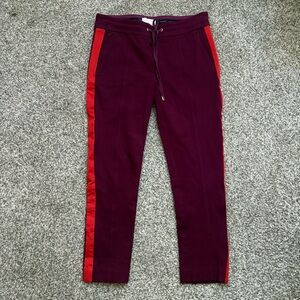 Anthropologie Essential Slim‎ Striped Trouser Pant in Wine Women’s size 4